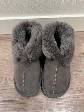 Emu Australia Gray shearling Cuff Slip-On Slippers